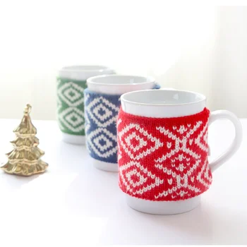 Kava Vrč za Božično Darilo Keramični Vrč Mleko Pokal Kreativno darilo za Prijatelja ali Družinskega Slike 2