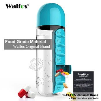 Walfos Združujejo Dnevno Tedensko Sedem Oddelkov Pill Box Organizator S Steklenico Vode Z Enostavno Steklenico Vode Prevoz