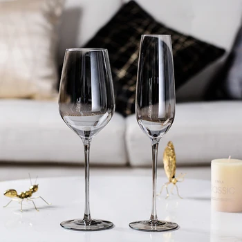 Ustvarjalne Kristalno steklo pokal sivo Kelih Vino Pokal Kozarcev za Šampanjec cocktail kozarec moda Bar stranka hotela Domov poročni kozarci
