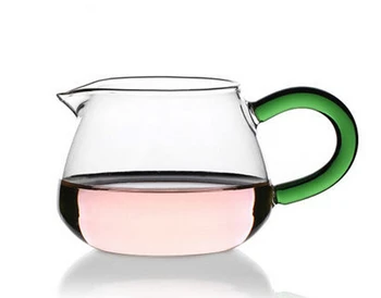 1PC 200 ml Kung Fu tea cup pregleden toplotno odporno steklo, zeleni čaj pošteno pokal z zeleno ročico čaj steklo pokal JN 1029