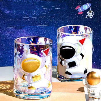 Ustvarjalne Reliefni Kozmično Star Slog Stekla Aparat za Zajtrk Mleko, Pivo, Čaj Pokal Majhno Darilo-Brezplačen 1PCS Žlico