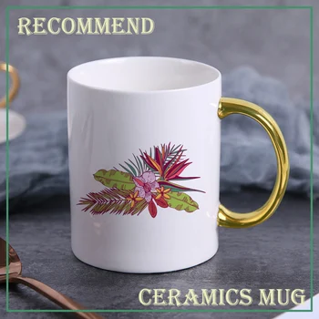 Lepe keramične skodelice ustvarjalne vrč cvetlični vzorec, kava vrč doma pitje skodelico mleka, sok zajtrk pokal KTZW-037