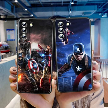 Captain America Marvel Za Samsung Galaxy S22 S23 S20 S21 Ultra Pro Plus S9 S10 S8 S7 4G 5G Silikonski Mehko Črno Primeru Telefon Slike 2