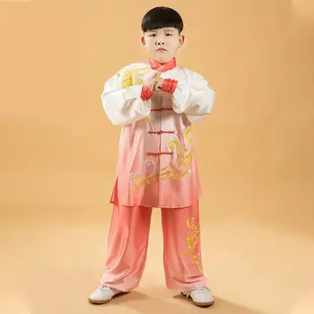 Fant Wing Chun Tai Chi Bo Ustrezala Otrok Kitajski Slogu Kung Fu Wushu Borilne Veščine Enotna Predstava Suknjič Hlače Uveljavljajo Oblačila Slike 2