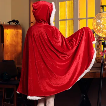 Cape Samo Božični Kostumi za Ženske, Dekleta Seksi Božiček Cosplay Počitnice Stranka Queen Uspešnosti Oblačila Malo Rdeče Slike 2