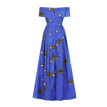 Vintage Seksi Ramenski Off Dashiki Maxi Obleka Ženske Afriška Oblačila 2022 Modne Dame Afriške Stranka Obleko Afriške Ženske Obleke Slike 2