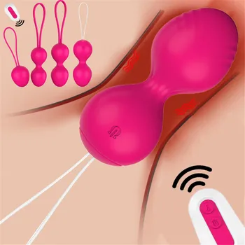 10 Hitro Vibrira Jajca Keglove Žogo Silikonski Smart Ben Wa Žogo Vagina Zaostritev Uresničevanje Vaginalne Gejša Žogo Sex Igrače Za Ženske Slike 2