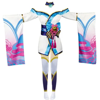 LOL Duha Cvet Ahri Cosplay Kostum Ahri Cosplay Igra LOL Ahri Kostum Ženske Kimono Hanfu Celoten Sklop Kitajski Obleko Pribor Slike 2