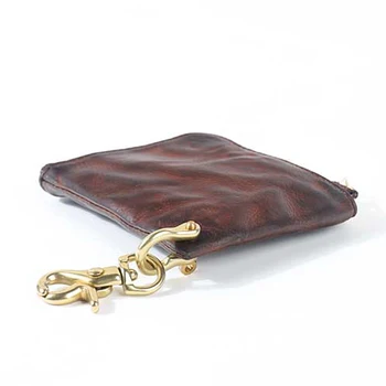 AETOO Nove originalne ročno izdelane usnjene kovanec torbici retro naguban moške kratke denarnice zadrgo mala denarnica kovanec vrečko Slike 2