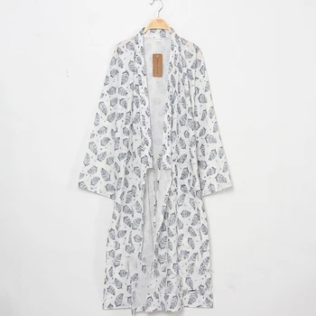 Unisex Ljubimec Par Pižamo Dolgo Haljo Tradicionalni Japonski Kimono Yukata Jinbei za Ženske, Moške Doma Svoboden Sleepwear Nightgown