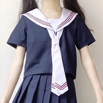 Novi Japonski korejski Kolegij Dekleta Obleko JK Kratek Rokav Nabrano Krilo Šolskih Uniformah Določa Kostum Dekle Šoli Mornar, ki bo Ustrezala Črna