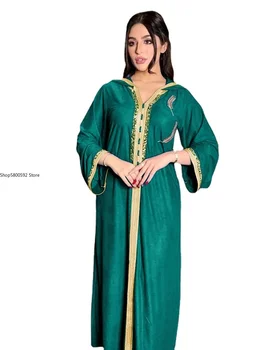2021 Ramadana Abayas Za Ženske Abaya Dubaj Muslimanskih Hooded Obleko Jalabiya Caftan Marocain Turški Večerno Obleko Islam Oblačila