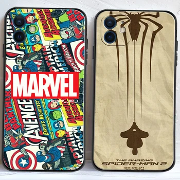 Marvel, Iron Man, Spiderman Telefon Primerih Za iPhone 11 12 Pro MAX 6S 7 8 Plus XS MAX 12 13 Mini X XR SE 2020 Hrbtni Pokrovček Coque
