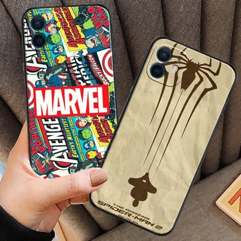 Marvel, Iron Man, Spiderman Telefon Primerih Za iPhone 11 12 Pro MAX 6S 7 8 Plus XS MAX 12 13 Mini X XR SE 2020 Hrbtni Pokrovček Coque Slike 2