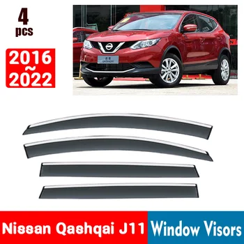 ZA Nissan Qashqai J11 2016-2022 Okno Ščitniki Dež Stražar Windows Dež Kritje Deflektor Nadstrešek Ščit Vent Stražar Odtenek Kritje Trim