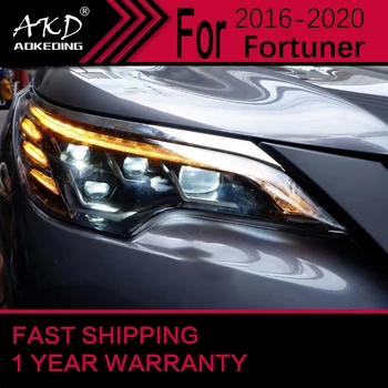 Avto Luči za Toyota Fortuner LED Smerniki 2016-2020 Glavo Svetilka Drl Dinamičnih Signalov Projektor Objektiv Avtomobilski Pribor