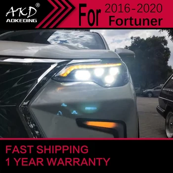 Avto Luči za Toyota Fortuner LED Smerniki 2016-2020 Glavo Svetilka Drl Dinamičnih Signalov Projektor Objektiv Avtomobilski Pribor Slike 2