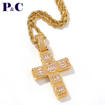 hip hop križ ogrlica za ženske ogrlica bakra z CZ obesek verige Klasičnih osebnost Jezus križ hip hop Nakit za darilo