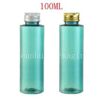 100 ML Zelene Ravno Ramenski Plastično Steklenico , 100CC Šampon / Losjon Embalaža za Steklenice , Prazne Kozmetični Posodo ( 50 PC/Veliko )