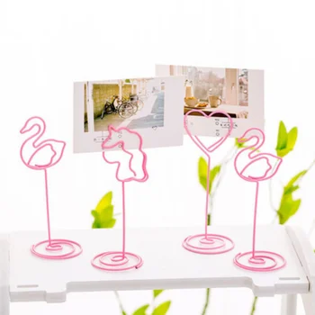 1pc Srčkan Desk Opombe Mapo Samorog Srce Flamingo Obliko Posnetke Memo Imetnika Kartice Opomba Objemka Tiskovine Darila Slike 2