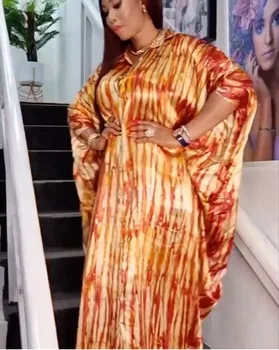 Afriške Boubou Obleko 2022 Afriške Tiskanja Dashiki Oblačila Afriške Ženske Batwing Rokav Pol Dolg Rokav Obleka Afriška Oblačila 4XL Slike 2