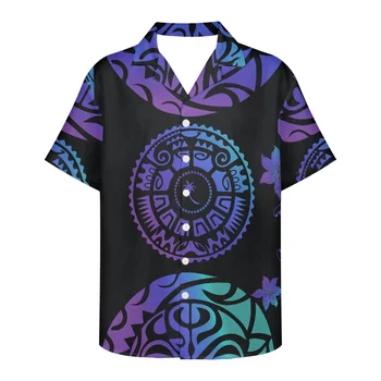 Polinezija Luksuzni Design Moških srajc Havajih Stil modni trendi Priložnostne Barvno Tiskanje Veleprodajna Cena Tovarniško Neposredne Prodaje Slike 2