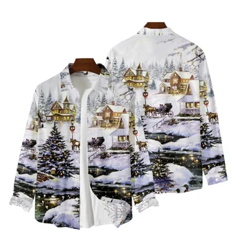 Priljubljena 3D Božični moška majica Priložnostne Svoboden Jopico Dolgimi Rokavi Ženske Majica Fashion Fantje Dekleta Oblačila Slike 2