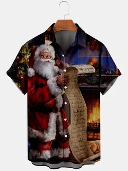2021 New Cross 10 Ustvarjalne Božiček 3D Digitalni Tisk Trend Ohlapno Majico s Kratkimi rokavi Moški Vrh