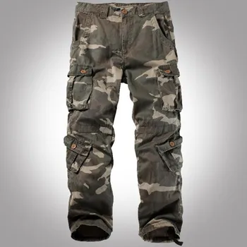 Prikrivanje hlače Vojaško Taktično hlače moški Multi-žep oprati obleke moške cargo hlače