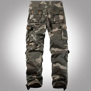 Prikrivanje hlače Vojaško Taktično hlače moški Multi-žep oprati obleke moške cargo hlače Slike 2