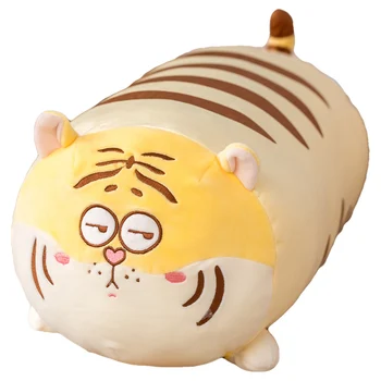 Risanka Maščobe Tiger Plišastih Igrač Polnjene Mehko Kawaii Živali Blazino Lutka kot Darilo za Dojenčke Slike 2