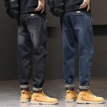 2023 Visoko Kakovost Nova Moda za Moške Jeans Business Casual Stretch Slim Classic Jeans Dolge Ravne Hlače Traper Hlače Moški Q40