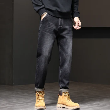 2023 Visoko Kakovost Nova Moda za Moške Jeans Business Casual Stretch Slim Classic Jeans Dolge Ravne Hlače Traper Hlače Moški Q40 Slike 2