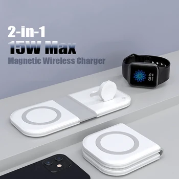 2023 Novo Izvirno Macsafe Brezžični Magnetni Duo Polnilec Za Apple iPhone 14 13 12 11 Pro Max Hitro Polnjenje Pad Airpods Watch