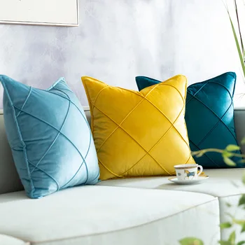 7 barva Svetlobe luksuzni žamet 3D kvadratnih trdna kavč dekorativne blazine pokrov oranžna zelena posteljo urad blazino kritje ledvenih prevleke