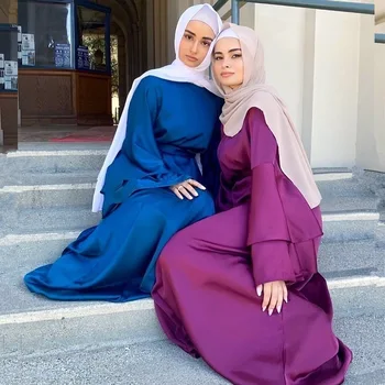 2021 Visoko Režejo Elegantne Retro Haljo Turški Barva Trobenta Rokav Haljo Islamska Oblačila Muslimansko Obleko Abaya Muslimansko Obleko
