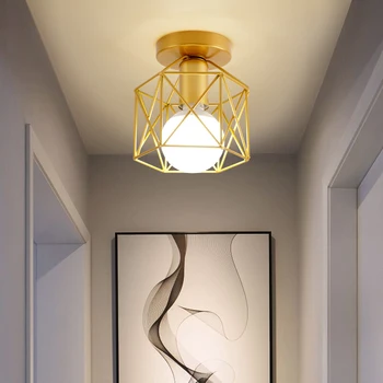Nordijska Minimalism Zlato Odtenek doma dekoracijo stropne luči Kovinski Gospodinjski Pribor Lmap lučka Slike 2