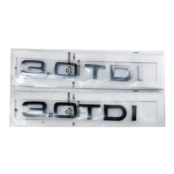 Srebrna/črna 1X Chrome sijajni črna ABS 3.0 TDI 3.0 TDI karoserije Zadnji Prtljažnik Emblem Značko Nalepke za Audi Dodatki Slike 2