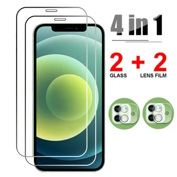 4IN1 Kaljeno steklo za iphone 13 12 11 Pro max mini kamera zaščitnik zaslon za iphone 13 12 11 7 8 6 6s plus X XR XS max stekla