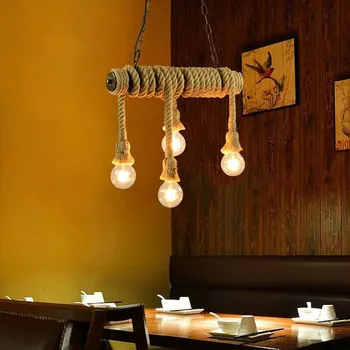 Ustvarjalne osebnosti konoplja vrv obesek luči restavracija, bar, trgovina z oblačili retro mansarda železa jedilnico svetlobe Edison žarnica CL0608 Slike 2