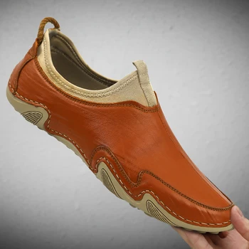 Pravega Usnja Mens Čevlji Priložnostne Luksuzne blagovne Znamke 2021 Moških Loafers Moda Dihanje Vožnjo Čevlji Zdrsne na Moccasins