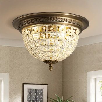 Vintage bronasto stropne luči kristalno podometno montažo stropne svetilke E14 luksuzni lučka v kuhinjo, hodnik, spalnico, hodnik luç