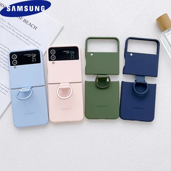 Samsung Ž Flip 4 Primer S Obroč, Sponke, Svilnato Tekoče Silikona Primeru Zaščitna Hrbtni Pokrovček Shockproof Telefon Lupini Za Galaxy ZFlip4