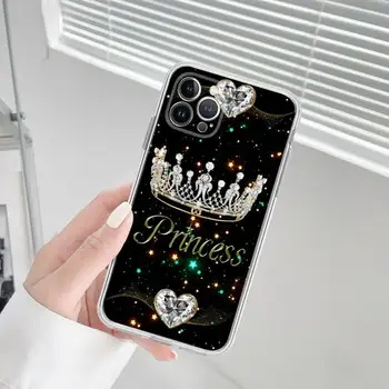 Diamantno Krono Tiskanje Primeru Telefon za iPhone 13 12 Mini 11 14 Max Pro Xs X Xr 7 8 Plus 6 6s Se 2022 silikonski Pokrov Slike 2