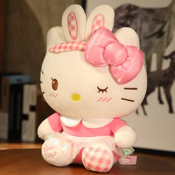 23 cm Hello Kitty Sanrio Kawaii Plišastih Igrač za Otroke Počitnice Darila, Lepe Risanke Lepe Lutke Soba Dekoracijo Ustvarjalne Blazino