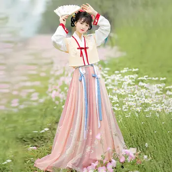 Cosplay Tang Kitajske Tradicionalne Elegantno Pravljice Ljudska Plesna Predstava, Ki Bo Ustrezala Hanfu Obleko Dinastije Princesa Kostum Nabrano Krilo