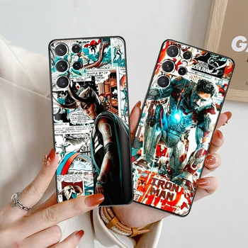 Marvel Avengers Iron Man Primeru Telefon Za Samsung Galaxy S21 S22 S20 Ultra FE 5G S22 S10 10E S9 Plus Silikonski Pokrov Carcasa