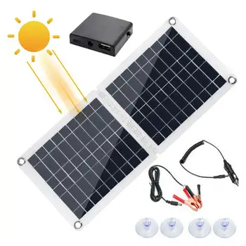 Zložljivi 60 W Sončne celice 4-stopenjski PWM Zadolžen za Upravljanje HIŠNIH+Poli Silicijeve Celice 12V/24V Auto Napetost Sončne celice, Regulator Baterija Slike 2