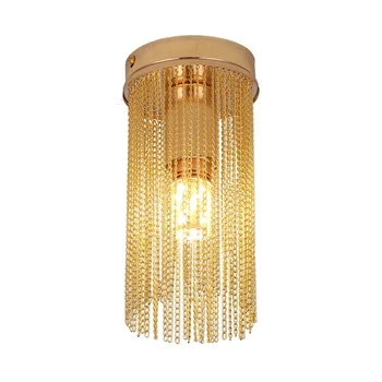 12w LED Žarnice Sodobne Zlati/Chrome Oltarja Stropne Svetilke Preprost Slog, ki so Ročno Izdelani iz Aluminija Tassle Stropna Luč Za Posteljne Slike 2