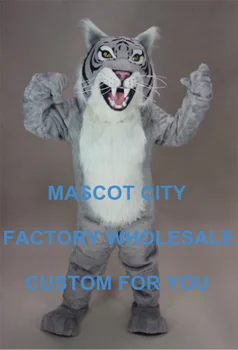 Dobro Plišastih Material Siva Wildcat Maskota Kostum Mascotte Obleko, Obleko Modno Obleko Za Počitnice Stranka Karneval FAZI REKVIZITI SW612
